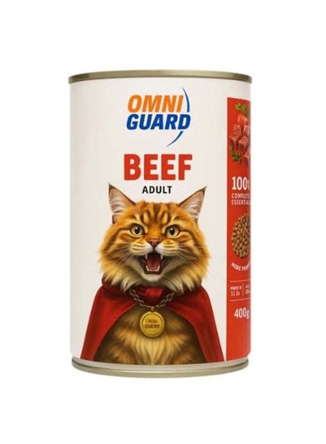 Omni Guard Beef Adult Cats Canned Wet Food 400g - Rich Nutrition
