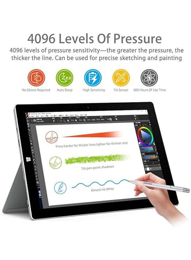 General Surface Pen is compatible with Microsoft Surface with a pressure of 4096 for Surface Pro 7/6/5/4/3, Surface Laptop, Surface Book, Surface Go 1/2 fountain pen palm aspiration tilt shadow  - Image 2