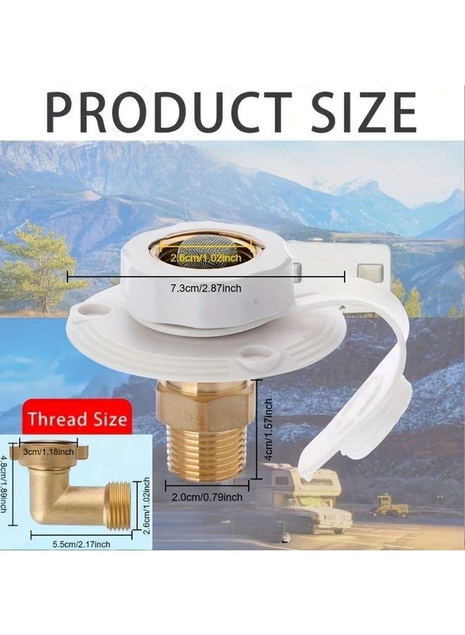 Black RV Water Inlet Check Valve Kit 1 2 NPT Thread 90 Degree Hose Elbow For Camping Trailer - Image 2