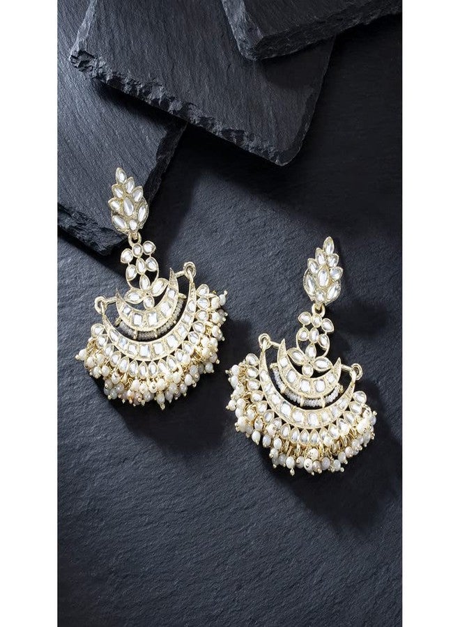 Aheli Indian Traditional Meenakari Kundan Multi Layer Pearl Handmade Dangle Earrings Jewelry Gift for Women Green - Image 3