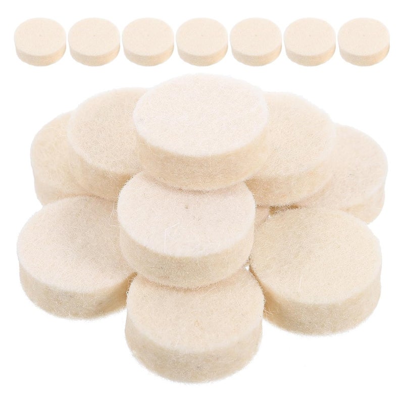 100pcs Wool Polisher 1" X 1/8" Thick 8mm Fine Wool Buffing Wheels Polishing Attachment Kit for Metal Engraving Nail Art Rotary Tool Accessories - Image 1