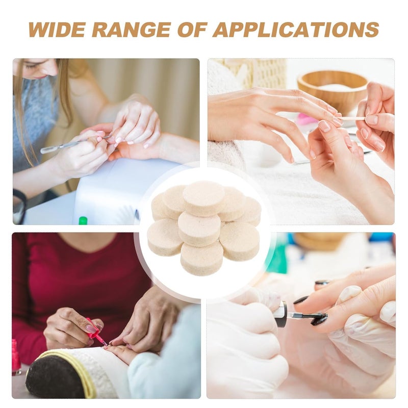 100pcs Wool Polisher 1" X 1/8" Thick 8mm Fine Wool Buffing Wheels Polishing Attachment Kit for Metal Engraving Nail Art Rotary Tool Accessories - Image 3