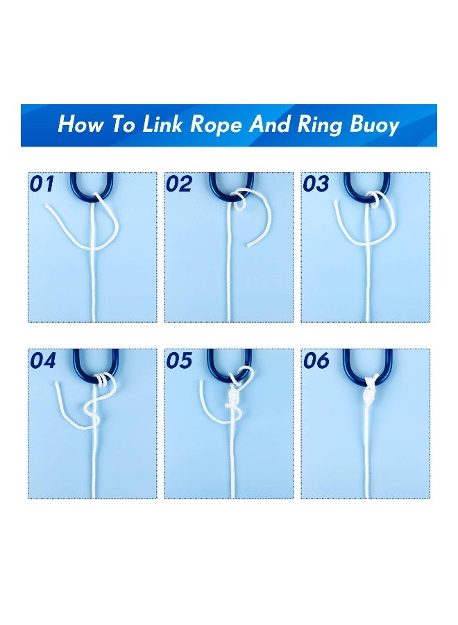 Hollow Braided Polypropylene Rope with Spring Hook for Ring Buoy, Pool Life Preserver, and Boat Anchor - Rust and Abrasion Resistant, 15 M (16.4 Yards), White (1 Pack)  - Image 3