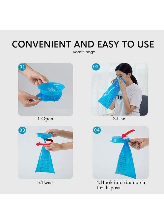 Beauenty Vomit Bags Disposable Disposable barf bags, pack of 10 barf bags, 1000ml barf bags, disposable barf bags, portable barf bags, car and plane barf bags, travel motion sickness, taxi, kids, adults, Blue - Image 4