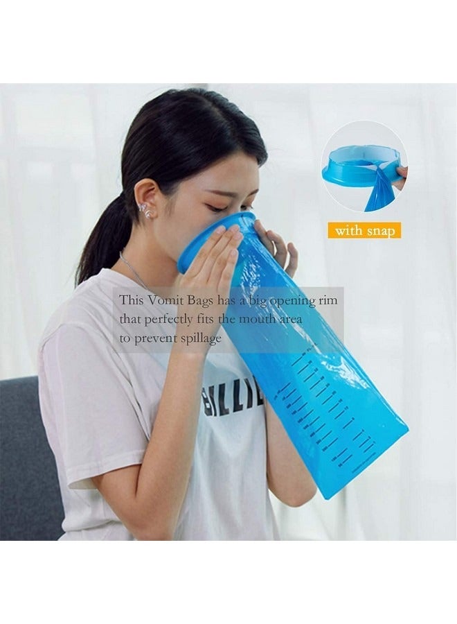 Beauenty Vomit Bags Disposable Disposable barf bags, pack of 10 barf bags, 1000ml barf bags, disposable barf bags, portable barf bags, car and plane barf bags, travel motion sickness, taxi, kids, adults, Blue - Image 3