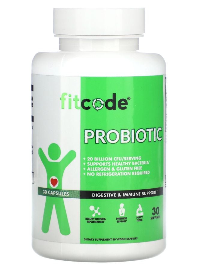 fitcode Probiotic 30 Veggie Capsules - Image 1