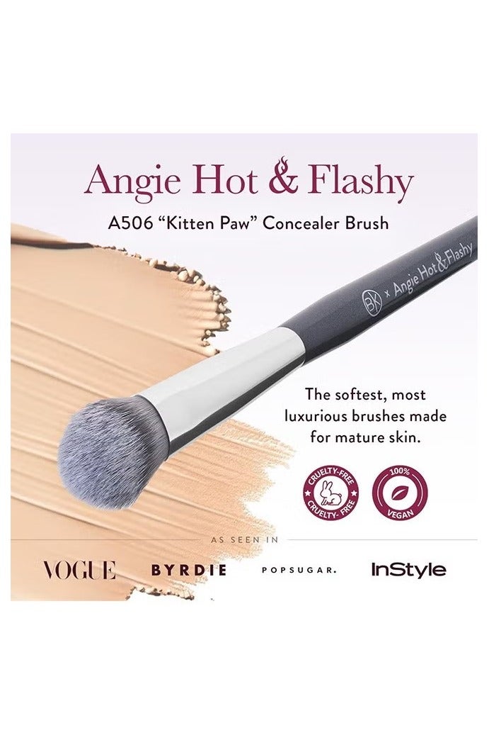 BK BEAUTY Angie Hot & Flashy A506 Concealer Brush - "Kitten Paw" Face Brush - Under -Eye Concealing and Contouring - Makeup Brushes - Image 3