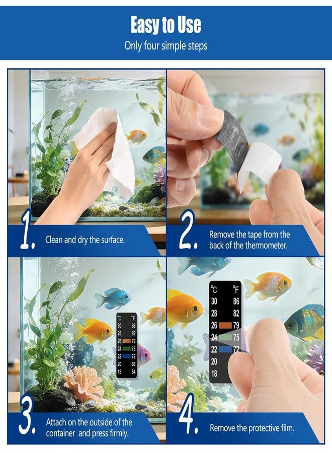 Novique Adhesive Fish Tank Thermometer Strip Aquarium Thermometer Sticker Display 64-86℉ (18-30℃) Brewing Thermometer Test Strip 6 PCS (1.58" x 0.67") - Image 5