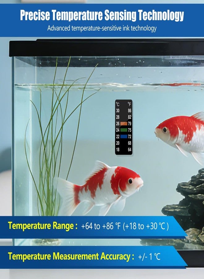 Novique Adhesive Fish Tank Thermometer Strip Aquarium Thermometer Sticker Display 64-86℉ (18-30℃) Brewing Thermometer Test Strip 6 PCS (1.58" x 0.67") - Image 3