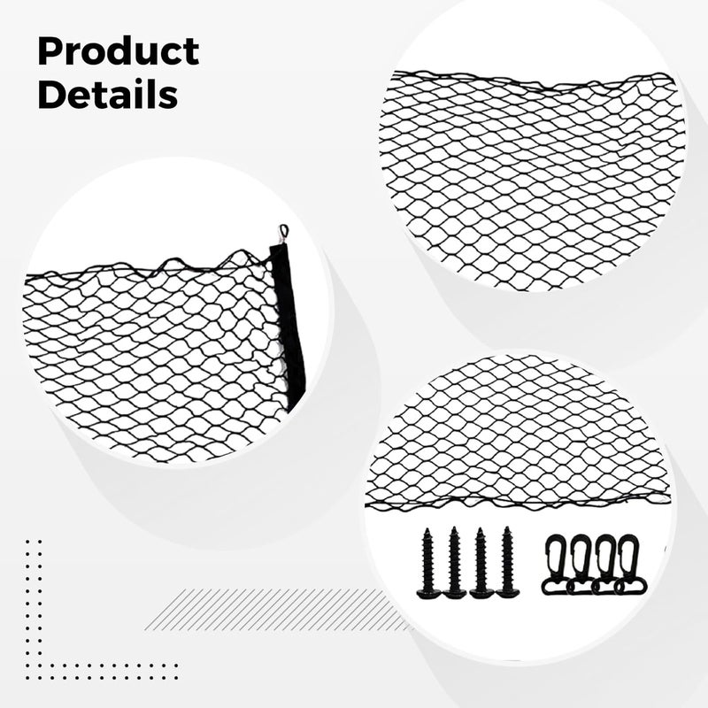 Car Dog Barrier Net, Elastic Mesh 43.3 X 23.6 in, Pet Safety Driving Divider, Polyester Dog Gate for Auto, Pet Barrier with Hook - Image 4