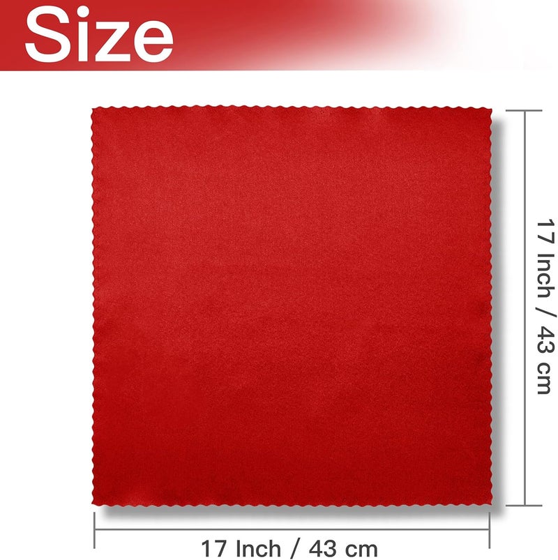 VACVELT Red Satin Napkins 12 Pack 17x17 Inch Wedding Elegant Dinner Square Napkins Scalloped Decor Silky Satin Cloth for Restaurant Banquet Graduation Party - Image 5
