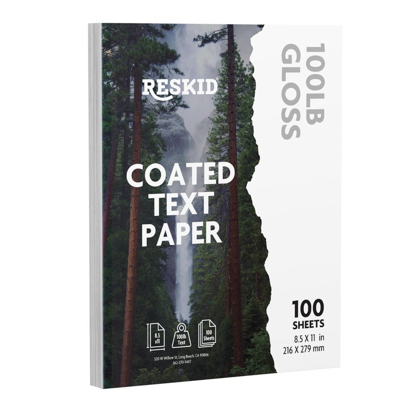 Double-Sided 100lb Gloss Text Digital C2S Paper â€“ Perfect for Color Laser Printing, Design Proposals, Flyers, Brochures | 8.5 x 11 | 100lb Gloss Text | Glossy Coated | 100 Sheets (100lb Gloss, 8.5x11)