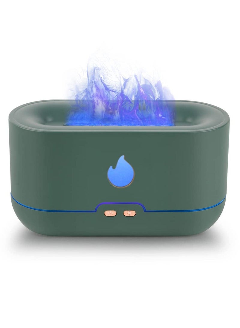 Y&D SYOSI Essential Oil Diffusers, Air Humidifier with Flame Light 240ml Aromatherapy Diffuser 7 Color Changing Modes & Waterless Auto-Off Protection for Home, Bedroom, Office, Gym (Green) - Image 1