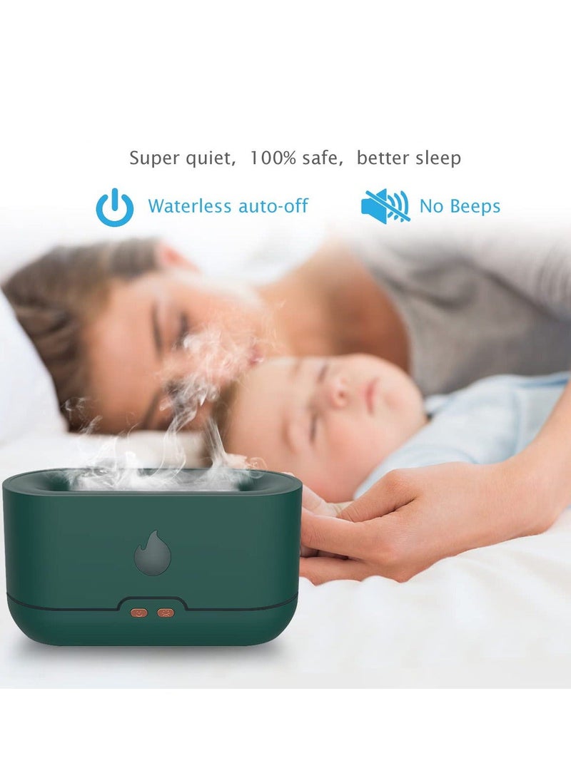 Y&D SYOSI Essential Oil Diffusers, Air Humidifier with Flame Light 240ml Aromatherapy Diffuser 7 Color Changing Modes & Waterless Auto-Off Protection for Home, Bedroom, Office, Gym (Green) - Image 4