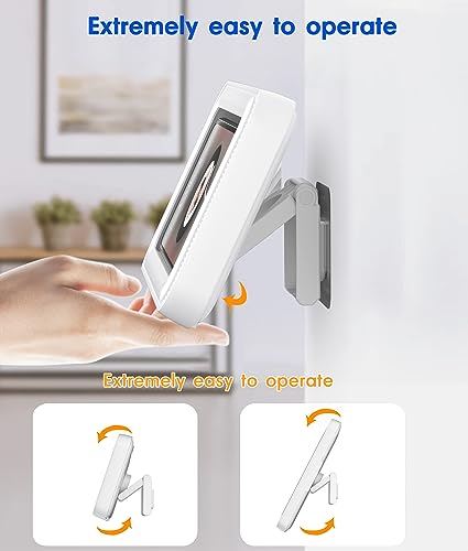 Mistriddle Waterproof Shower Phone Holder with 360° Rotation, Angle Adjustable, Enhanced Sound Quality, Wall Mounted Phone Holder for Bathroom Mirror Bathtub Kitchen, Up to 7 Inch (White) - Image 5