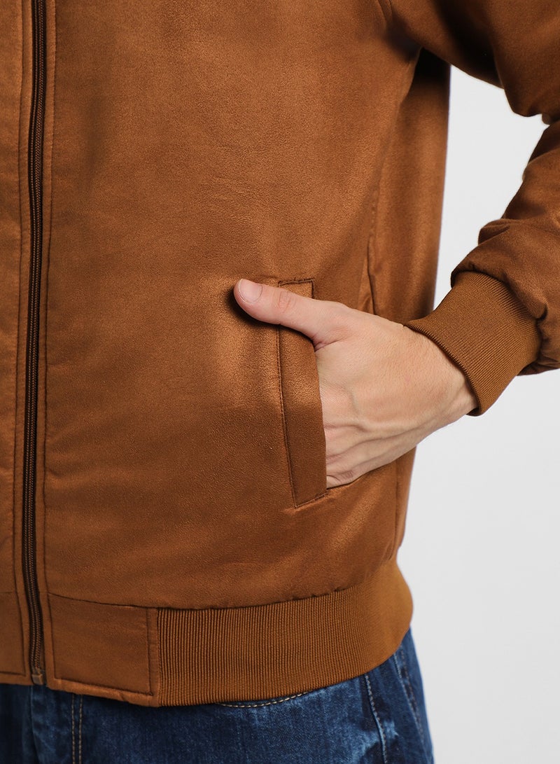 Dennis Lingo Men's Coffee 100% Polyester Solid Pattern Regular Fit Jacket  - Image 2