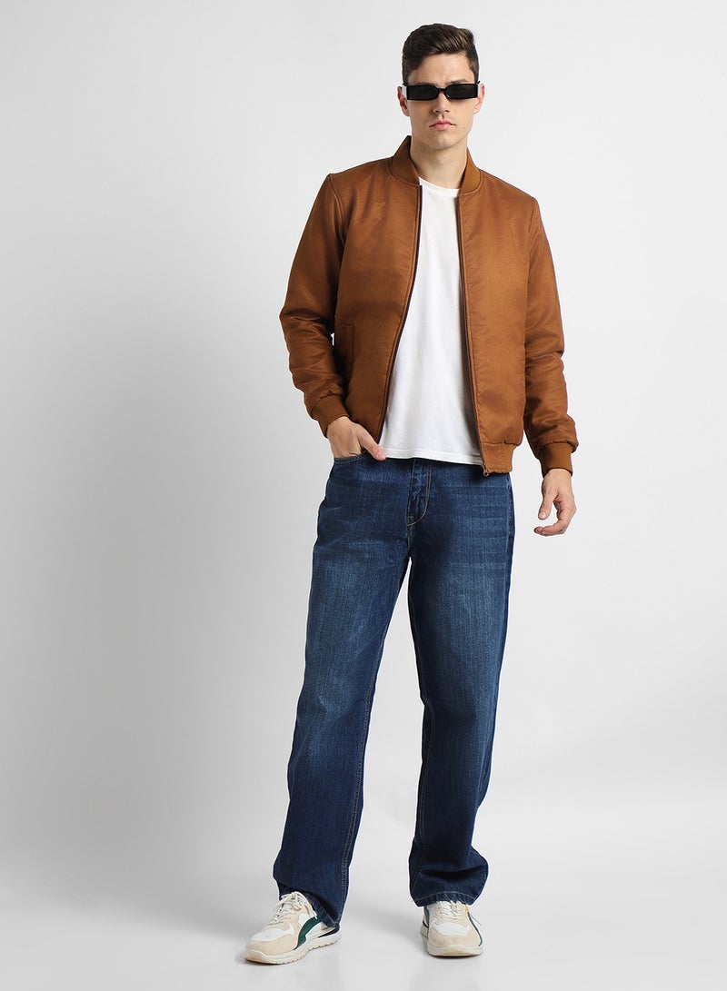 Dennis Lingo Men's Coffee 100% Polyester Solid Pattern Regular Fit Jacket  - Image 3