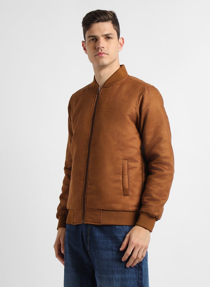 Dennis Lingo Men's Coffee 100% Polyester Solid Pattern Regular Fit Jacket  - Image 5