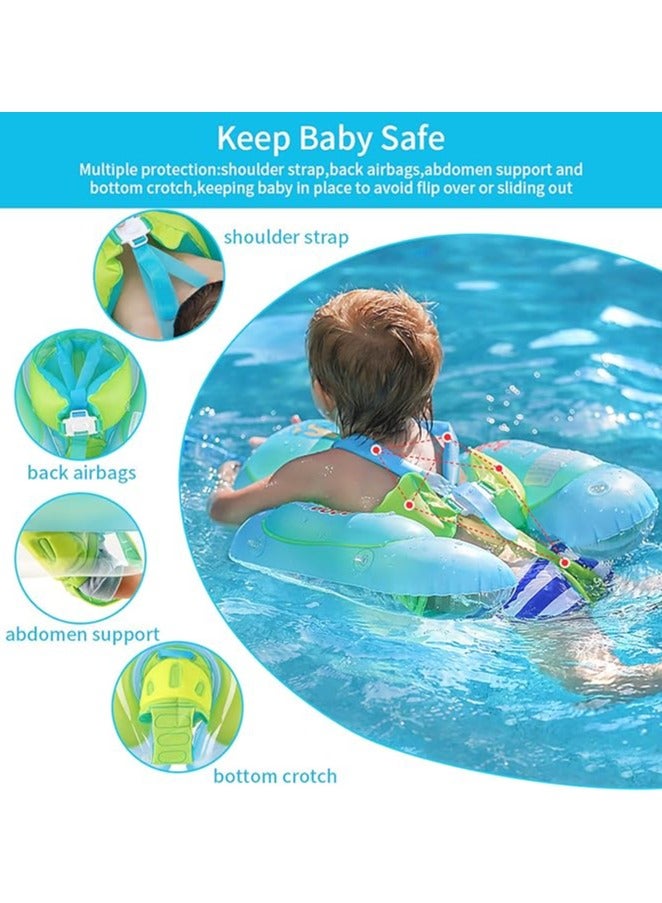 general Baby Swim Flotation, Inflatable Baby Pool Flotation with SPF 50+ Awning and Safety Bottom Support, Baby Swim Ring Set for Toddlers 2-6 years old - Image 2