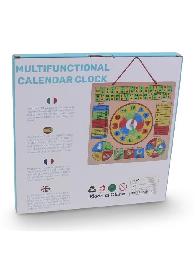 OKO Wooden Multifunctional Calendar Learning Clock for Kids - Image 2