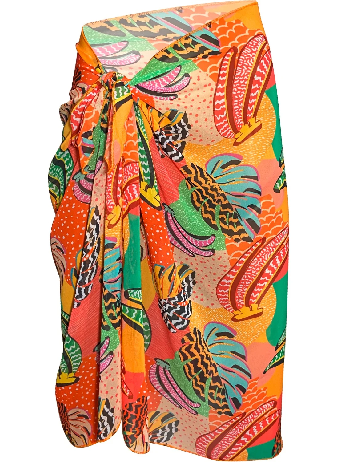 بولدر Tara Orange Banana Pattern Chiffon Pareo (147*70)