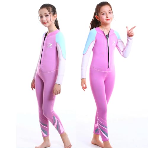 ZCCO Kids Wetsuit,2.5mm Neoprene Diving Suit for Teens,Full Body Swimsuit for Boys and Girls,Long Sleeve One Piece Wet Suit Perfect for Swimming, Surfing, and Water Sports (Pink, S) - Image 3