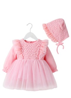 Baby Girl Princess Dress, Lace Long Sleeve Tulle Dress, Party Dress with Hat - pzsku/Z2086D702A0D86737C67EZ/45/_/1698905413/e6801ea6-c0fc-4b85-b9a8-4c9e9b1cabf9