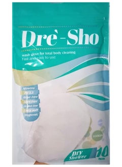 Magic Wash Glove for Total Body Cleaning Without Water, Soap and Drying (10 Pieces) Fast and Easy to Use Dre'-Sho