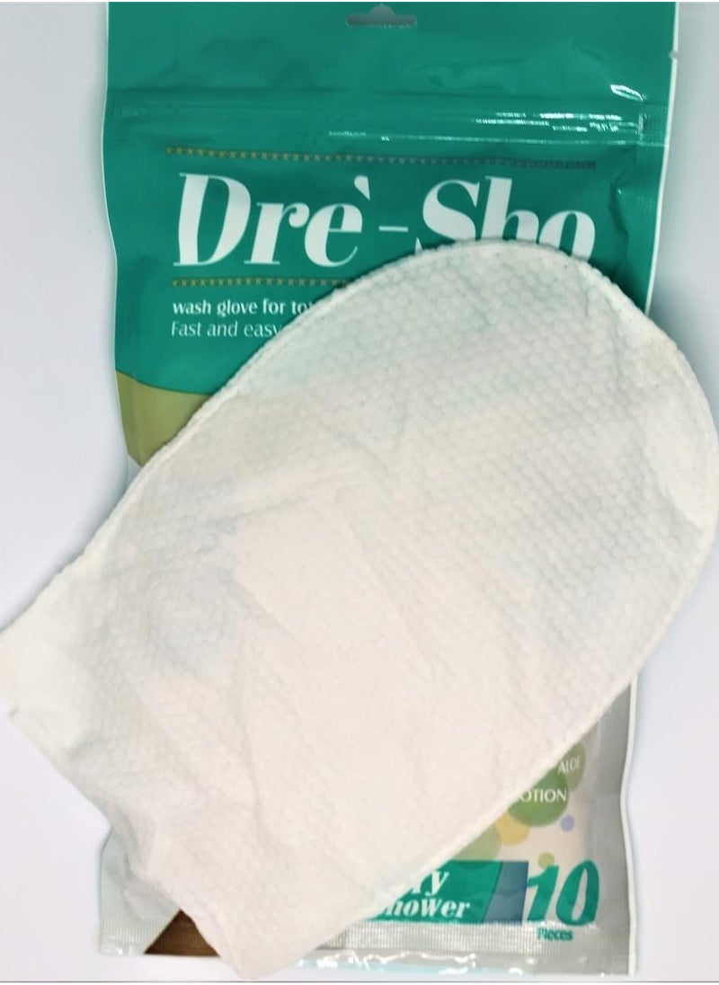 Dre'-Sho - Magic Wash Glove for Total Body Cleaning Without Water, Soap and Drying (10 Pieces) Fast and Easy to Use Dre'-Sho - Image 1