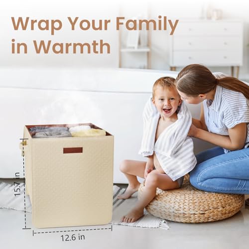 Kdti Towel Warmer Bucket - 36L Hot Towel Warmer for Bathroom & Home Spa, Fits 3 Oversized 40"x70" Towels/Bathrobes/Blankets, Auto Shut Off & Adjustable Timer (Upright- Geometric Weave Style) - Image 3