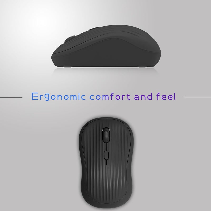 KASTWAVE Bluetooth Wireless Mouse, 2.4G Silent Mouse, Rechargeable DPI 800 1200 1600 Wireless Mouse, Portable Computer Mouse with USB Nano Receiver for Laptop, PC, Mac, Windows, Black - Image 5