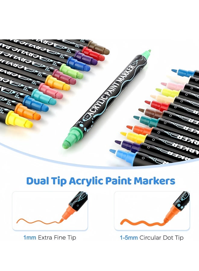 أكريليك يمكن استخدام 36 لونًا من العلامات ذات الرأسين كعلامات ويمكن رسمه - Image 2