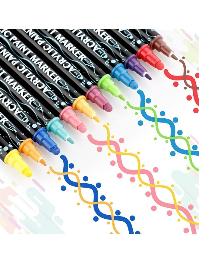 أكريليك يمكن استخدام 36 لونًا من العلامات ذات الرأسين كعلامات ويمكن رسمه - Image 5