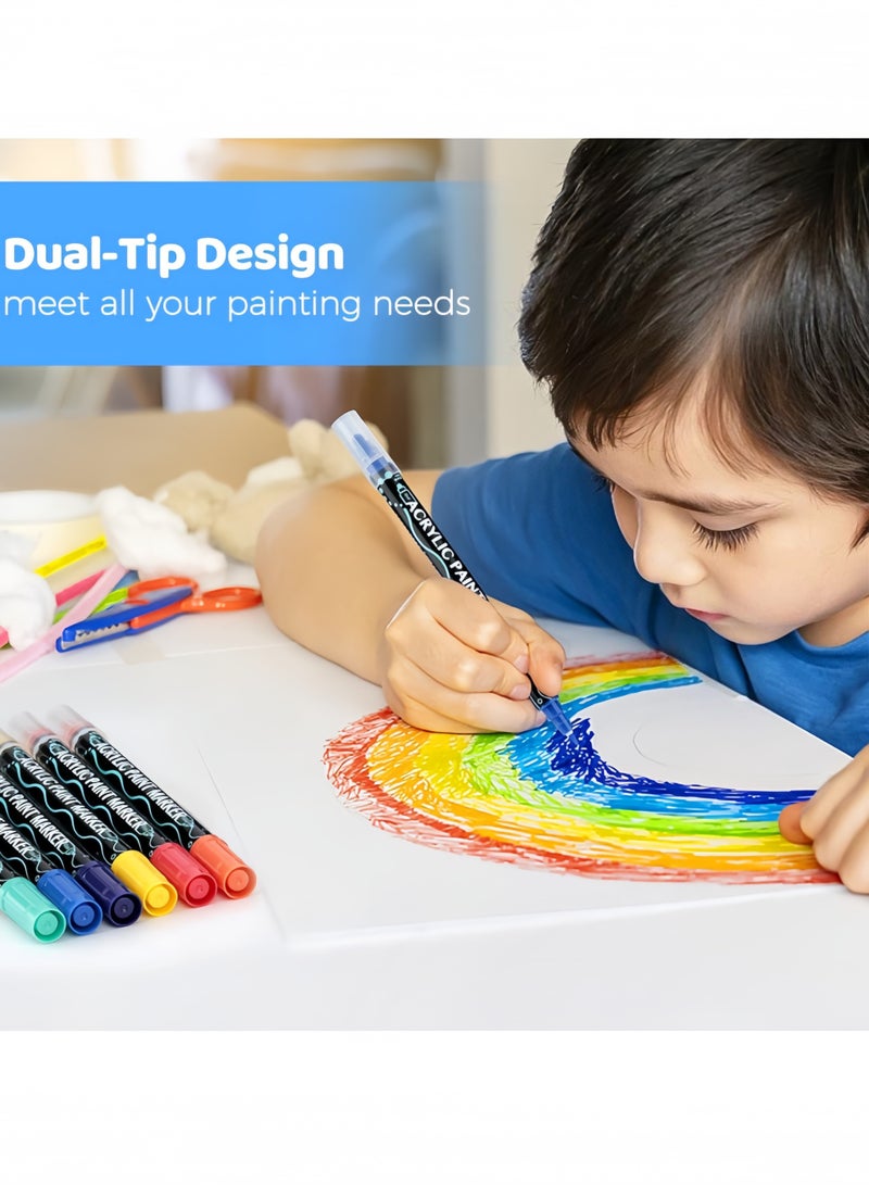 أكريليك يمكن استخدام 36 لونًا من العلامات ذات الرأسين كعلامات ويمكن رسمه - Image 3