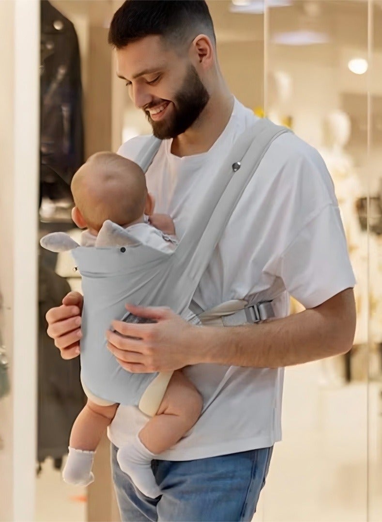 NOOA Baby Carrier Newborn to Toddler with Pocket, 4-in-1 Easy to Wear Ergonomic Adjustable Breathable Carrier Slings, Perfect for Baby Infants up to 15kg Toddlers, Grey - Image 5