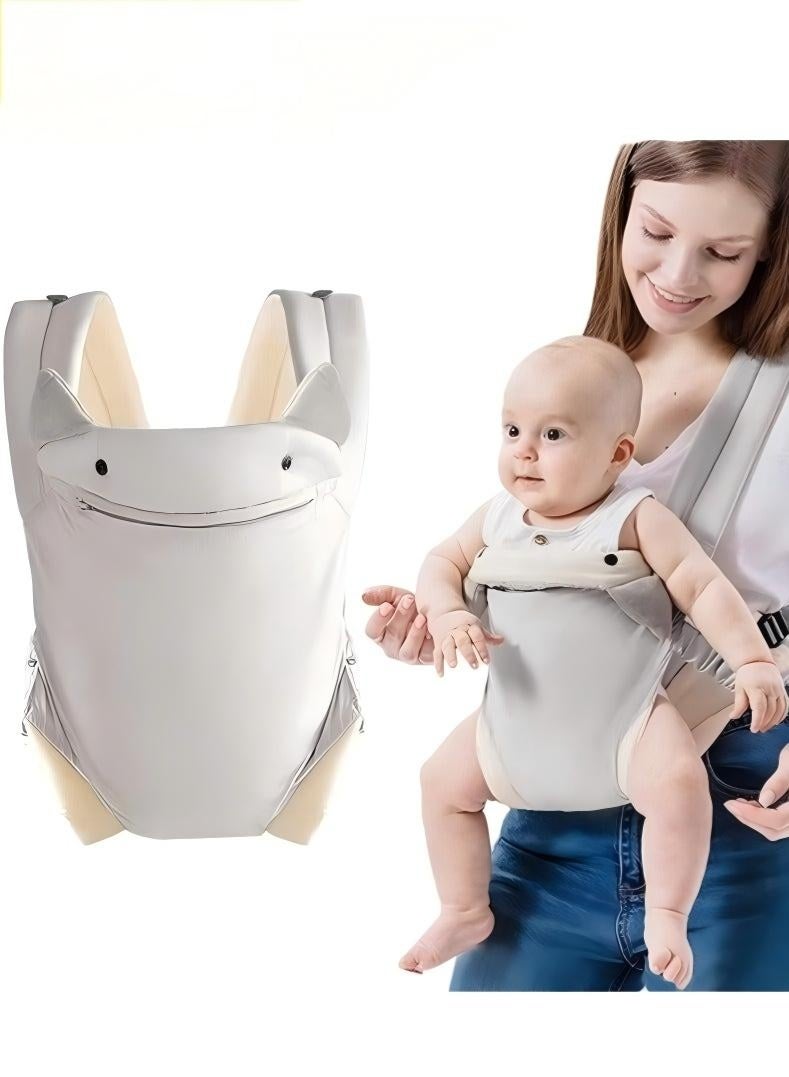 NOOA Baby Carrier Newborn to Toddler with Pocket, 4-in-1 Easy to Wear Ergonomic Adjustable Breathable Carrier Slings, Perfect for Baby Infants up to 15kg Toddlers, Grey - Image 1
