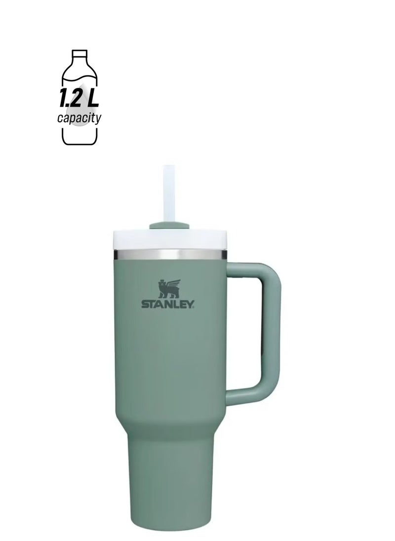 Stanley Quencher H2.0 FlowState Stainless Steel Vacuum Insulated Tumbler with Lid and Straw for Water, Iced Tea or Coffee, Smoothie and More, Shale, 40 oz  - Image 1