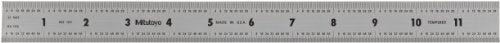 Mitutoyo 182-125, Steel Rule, 12"/300mm ( 1/32, 1/64", 1mm, 0.5mm), 3/64" Thick X 1" Wide, Satin Chrome Finish Tempered Stainless Steel - Image 5
