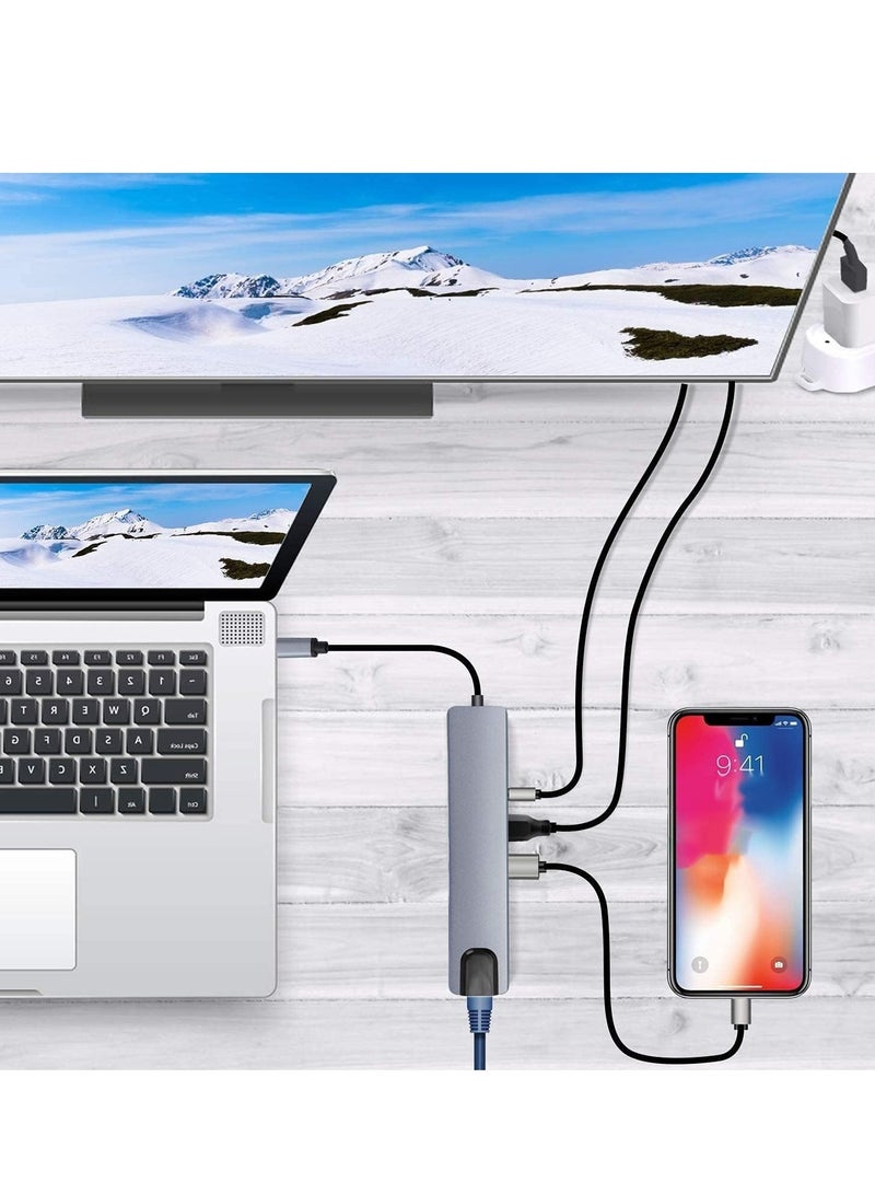 8-in-1 USB C Hub Multifunction Adapter - USB Docking Station for MacBook & Windows - Image 5