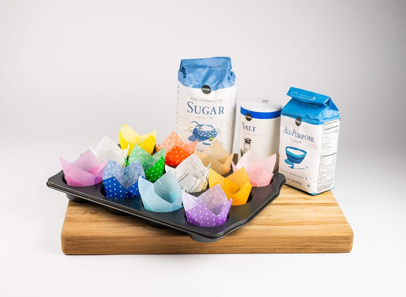 Larok Goods Tulip Baking Cupcake Liners: 100 Liner Count Cupcake and Muffin Wrappers (Milk White) - Image 3
