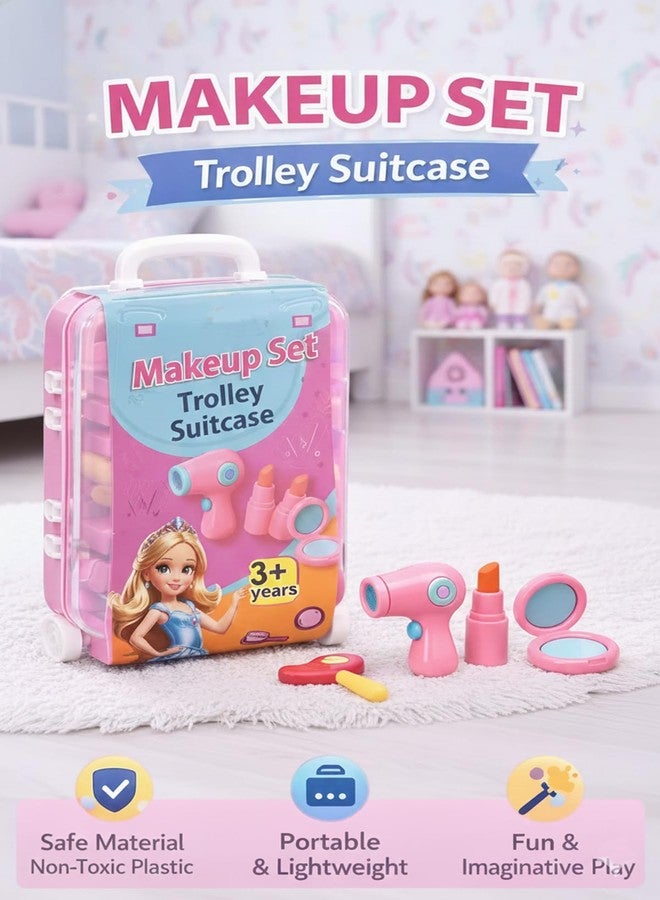 Toyfinity Kids Beauty Set Toy with 5 Accessories Girls Make up Toy Set Pink Beauty Makeup Beauty Set Toy for Girls Pretend Play Fun - Image 5