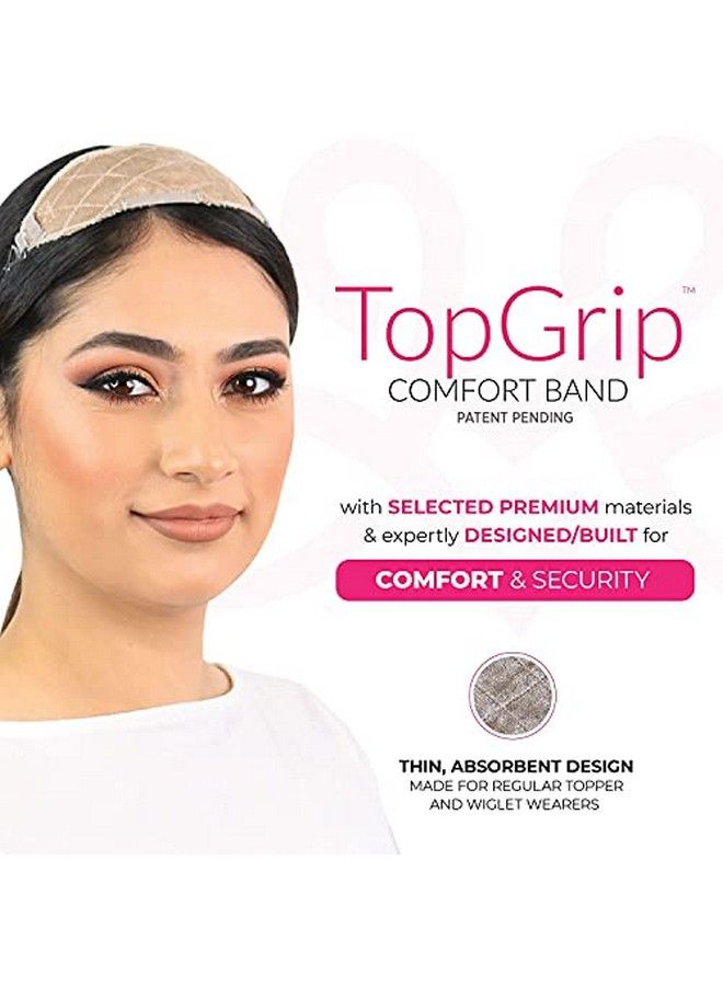 MILANO COLLECTION TopGrip NoSlip Comfort Band to Secure Small Toppers & Wiglets Eliminates Clips (PATENTED) Size Small Beige - Image 3