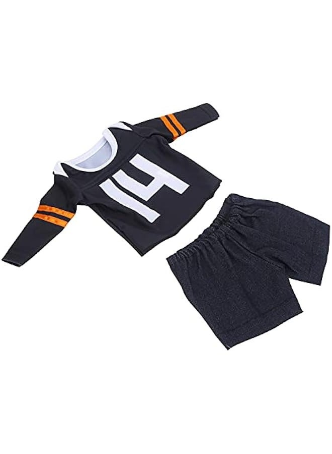 OCTOBER T-Shirt Reborn Baby Doll Clothes Sets,18Inch Newborn Baby Doll Accessories Fashion Baby Doll Outfit Matching Exercise T-Shirt and Shorts(QD18-080) - Image 3