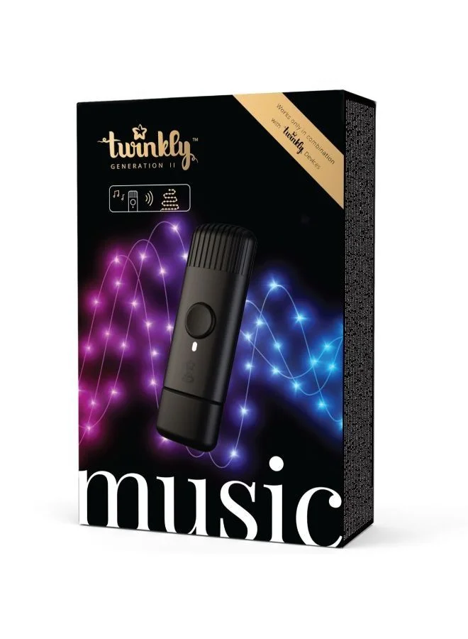 Twinkly TWINKLY MUSIC - USB-Powered Wi-Fi Music-Player Dongle - Compatible with Gen II - Black