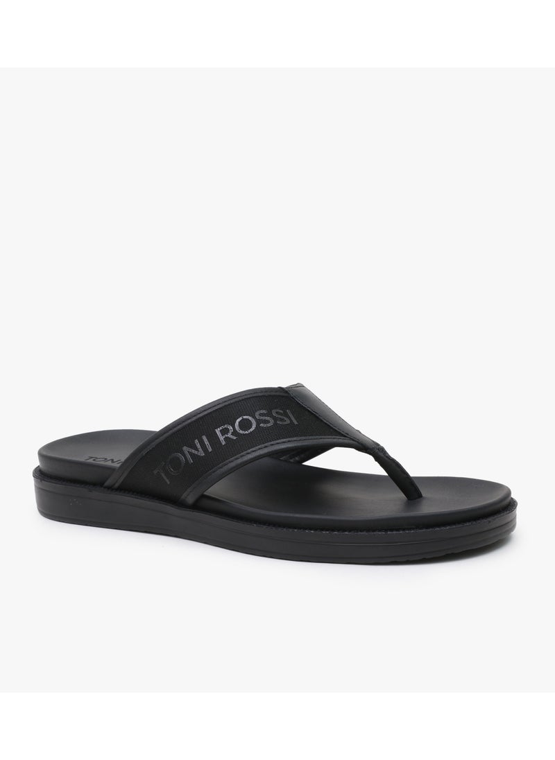 TONI ROSSI Logo Print Thong Flip Flops  - Image 1