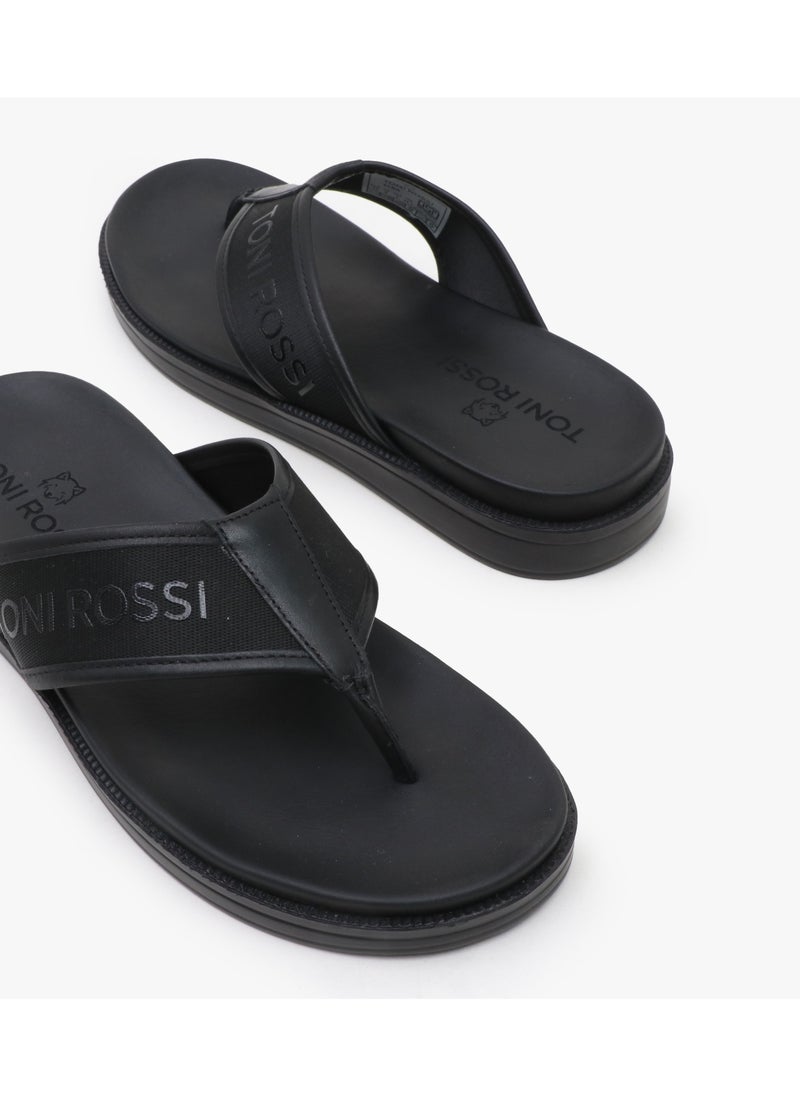 TONI ROSSI Logo Print Thong Flip Flops  - Image 4