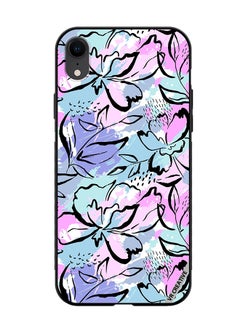 Protective Case Cover For Apple iPhone XR Abstract Flowers Print Design Multicolour