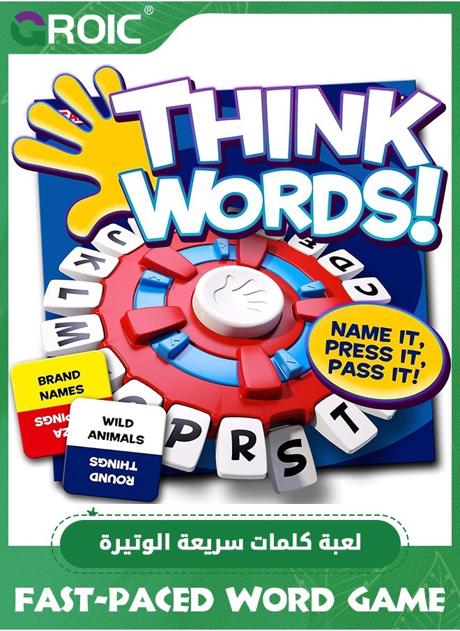 GROIC - TAPPLE Word Game with Cards, Fast-Paced Family Board Game for Kids, Choose a Category & Race Against The Timer to be The Last Player, Learning Educational Toys Learning Game for All Ages - Red - Image 1