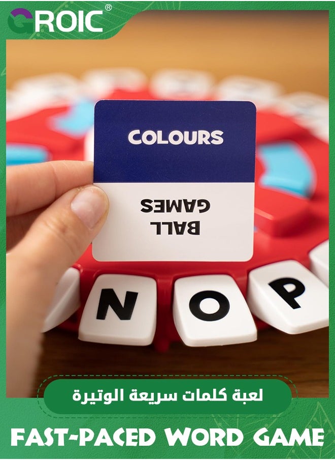 GROIC - TAPPLE Word Game with Cards, Fast-Paced Family Board Game for Kids, Choose a Category & Race Against The Timer to be The Last Player, Learning Educational Toys Learning Game for All Ages - Red - Image 1