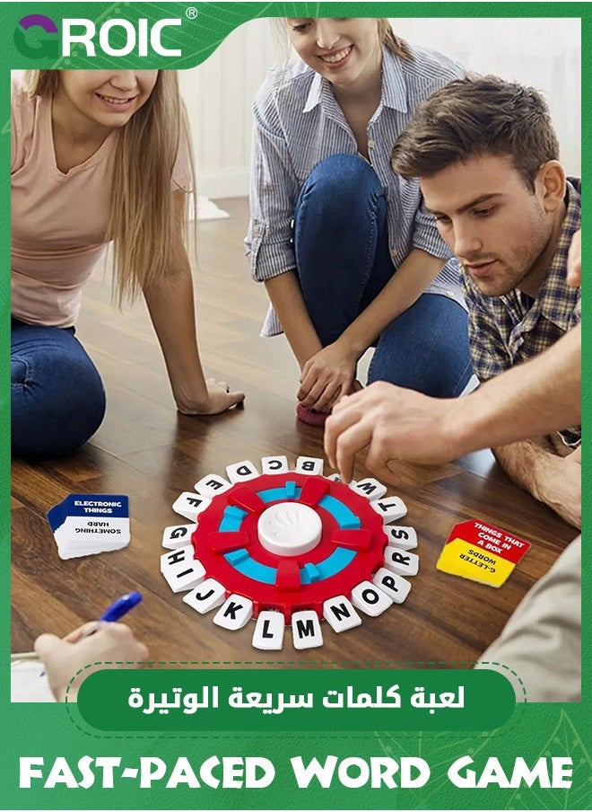 GROIC - TAPPLE Word Game with Cards, Fast-Paced Family Board Game for Kids, Choose a Category & Race Against The Timer to be The Last Player, Learning Educational Toys Learning Game for All Ages - Red - Image 1